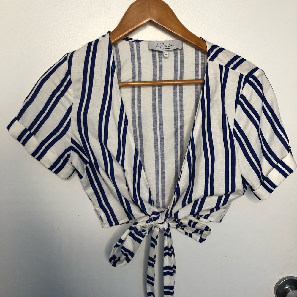 Perfect L’ Academie Cropped Wrap Top